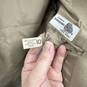 jacket blazer 100% wool tweed tan 10